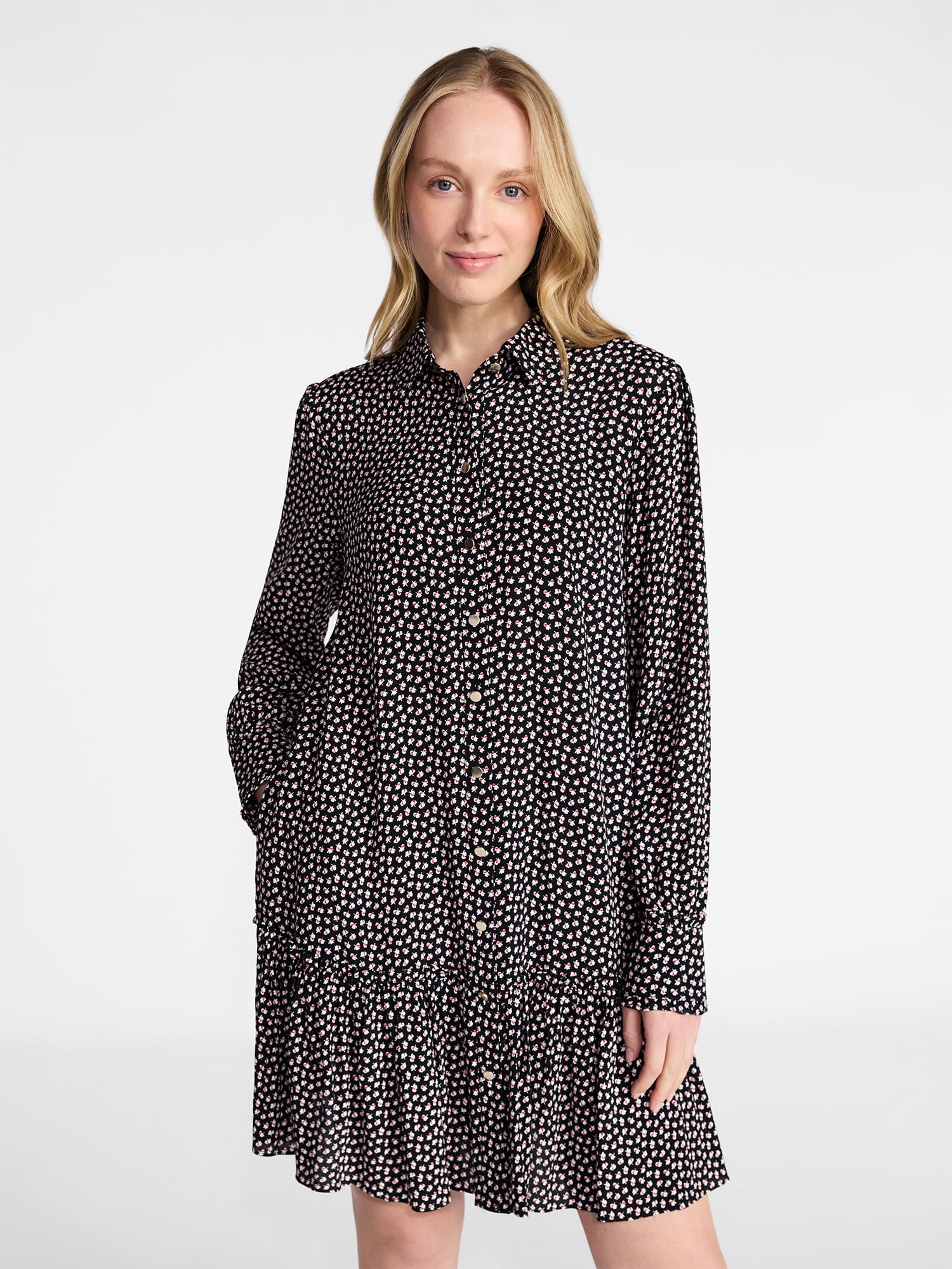 Women's Ruffle Mini Shirtdress